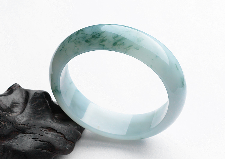 糯冰种晴水飘花手镯（59.5mm）