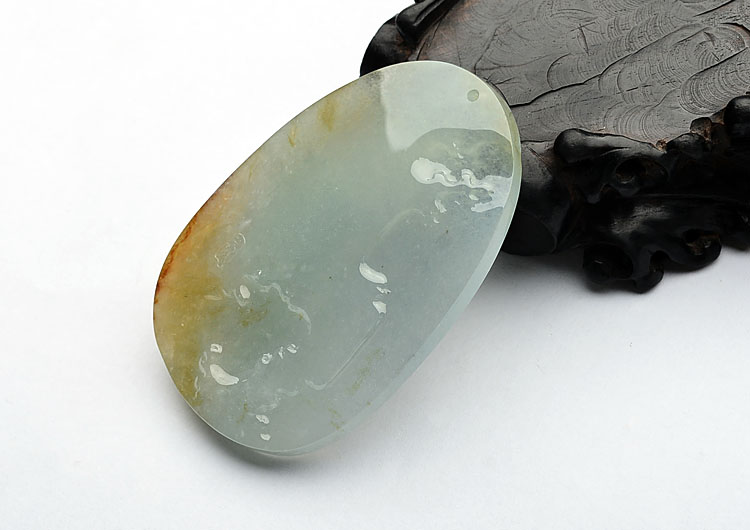 冰种淡三彩静悟挂件