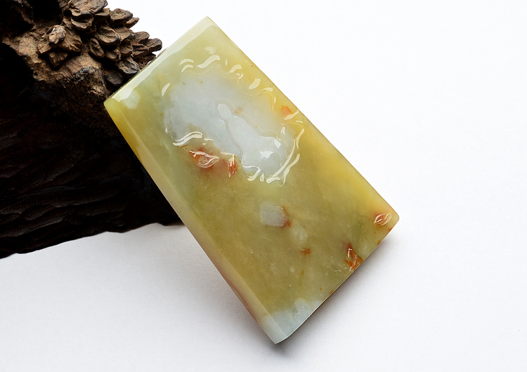 （一口价扫货）糯冰种褐黄翡普度众生挂件