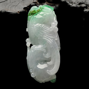 糯冰种飘翠英明神武挂件