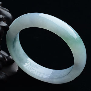 糯冰种晴水飘花雕花手镯(55.3mm)