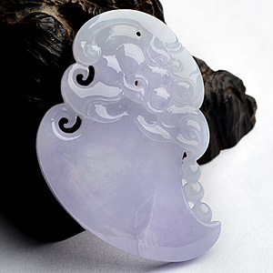 (超值推荐)糯冰种紫罗兰府中有龙挂件