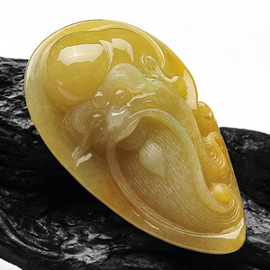 (超值推荐)糯冰种黄翡寿星挂件