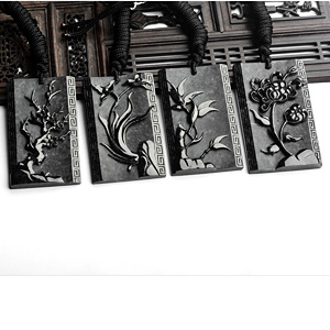 乌鸡种墨色梅兰竹菊挂件(一批走)