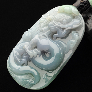 冰种紫罗兰龙牌挂件