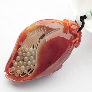 （一口价扫货）糯冰种红黄翡玉兰花挂件