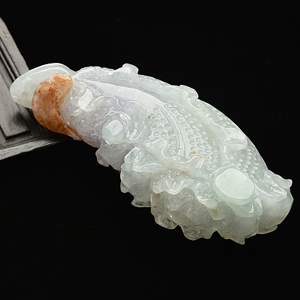 糯冰种淡三彩白菜挂件