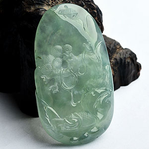 冰种晴独钓寒江挂件