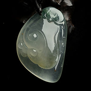 冰种晴水蝙蝠如意挂件