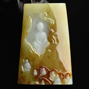 （一口价扫货）糯冰种褐黄翡普度众生挂件