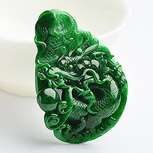 (超值推荐)冰种阳绿龙行如意挂件