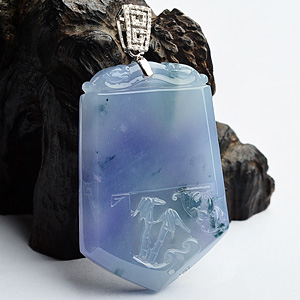 (超值推荐)冰种紫罗兰飘花高风亮节挂件