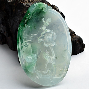 (超值推荐)冰种飘花亭亭玉立挂件