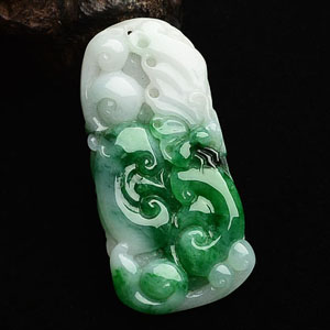 (超值推荐)糯冰种飘翠福如意挂件