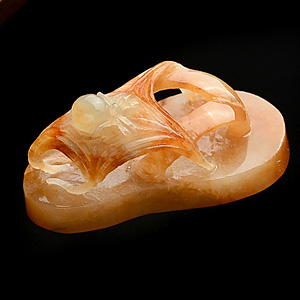 (超值推荐)糯冰种红黄翡知足常乐挂件