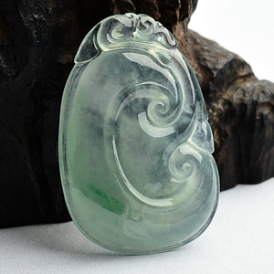 玻璃种绿晴水如意挂件