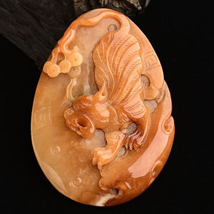 糯冰种红黄翡虎虎生威挂件