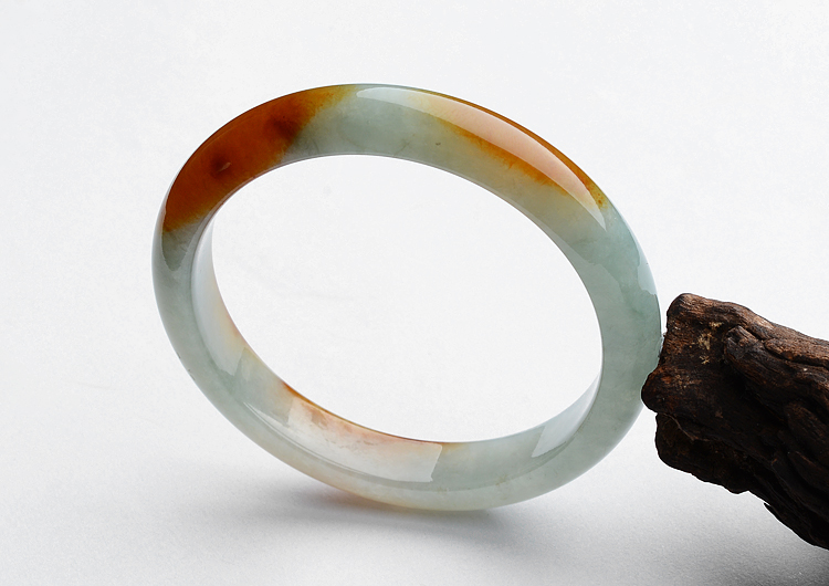 糯冰种红黄翡手镯（51mm）
