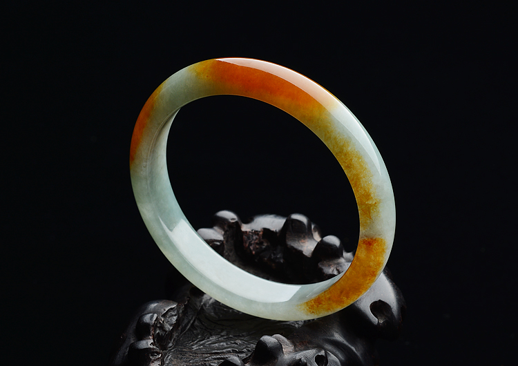 糯冰种红黄翡手镯（51mm）