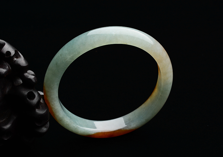 糯冰种红黄翡手镯（51mm）