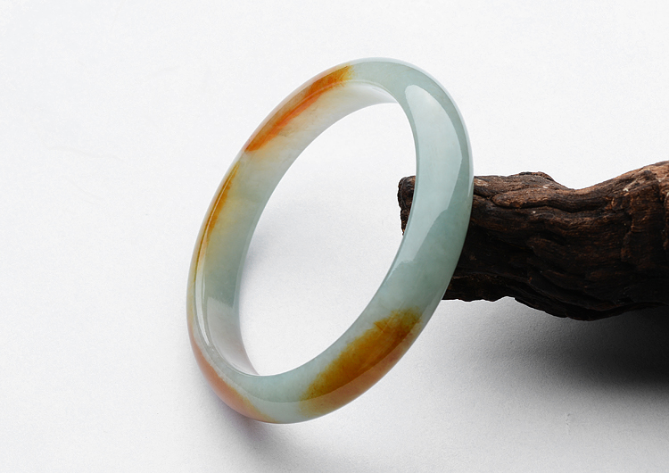 糯冰种红黄翡手镯（51mm）