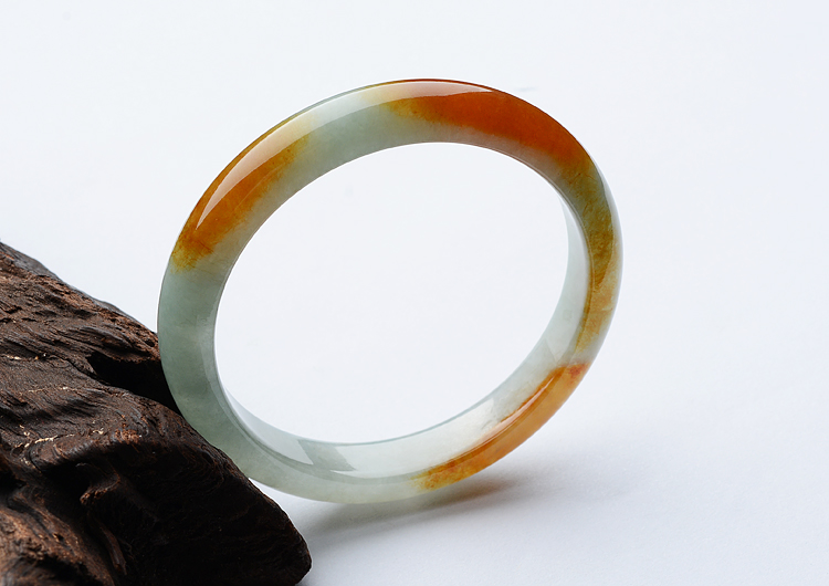 糯冰种红黄翡手镯（51mm）