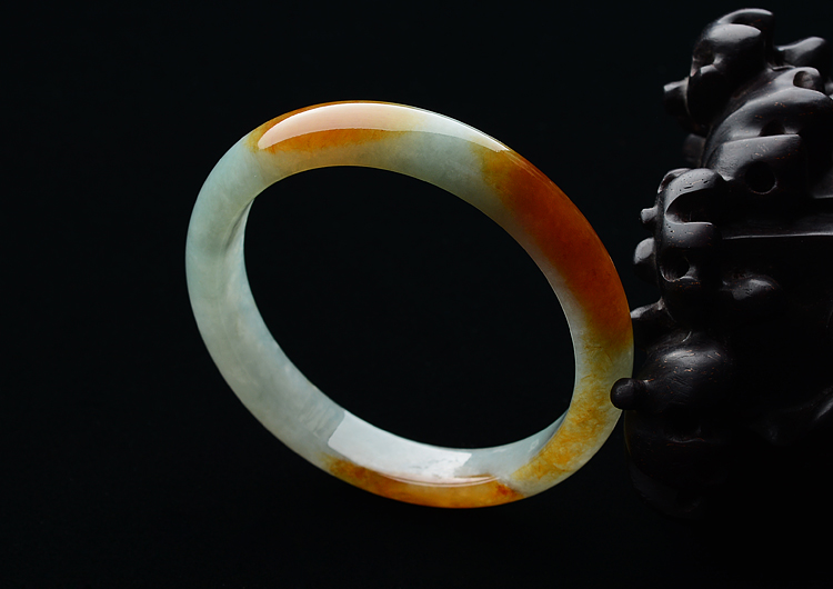 糯冰种红黄翡手镯（51mm）