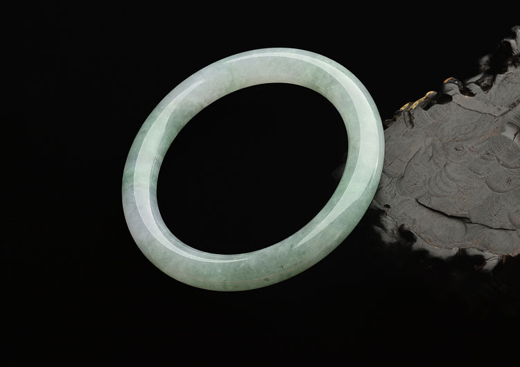 糯冰种晴水圆条手镯(56.5mm)