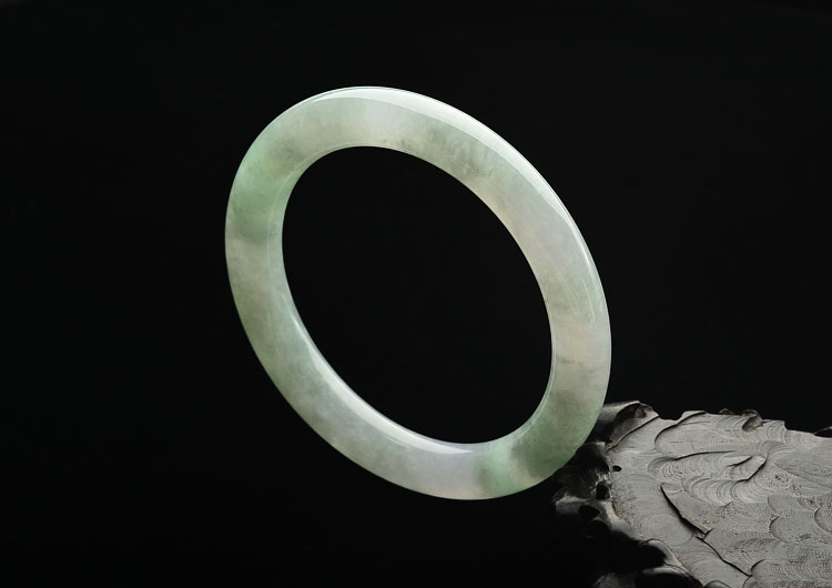糯冰种晴水圆条手镯(56.5mm)