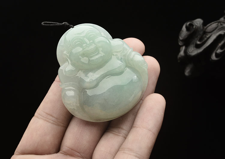 糯冰种晴水玉佛挂件