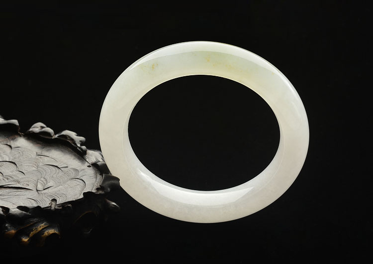 糯冰种晴水略带黄翡手镯(57.5mm)