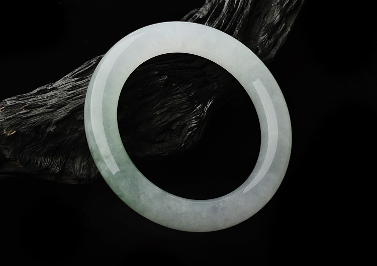 冰种飘花圆条手镯(56.5mm)