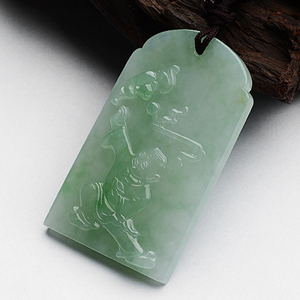 (超值推荐)糯冰种晴水飘翠多子多福挂件