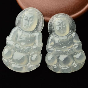 (超值推荐)冰种淡晴水观音挂件(一对)