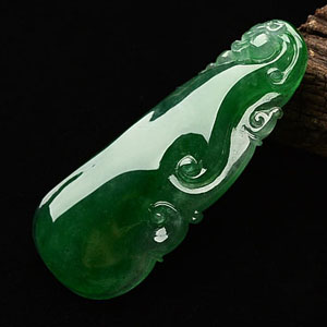 (超值推荐)冰种阳绿龙形如意挂件