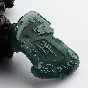 (超值推荐)冰种蓝水祥龙如意挂件