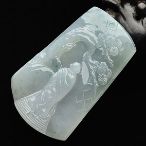 糯冰种飘花心路挂件