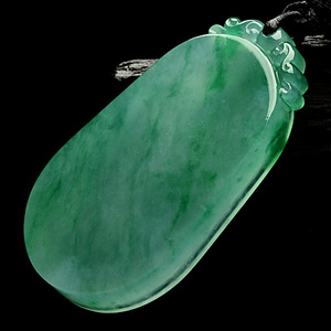 冰种飘花吉祥如意牌挂件