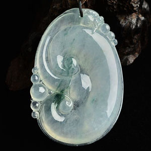 冰种飘花如意挂件