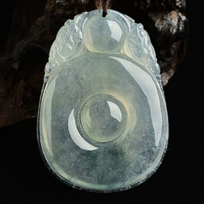 冰种飘花福在眼挂件