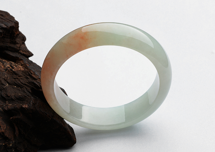 糯冰种晴水飘红翡手镯（58.4mm）
