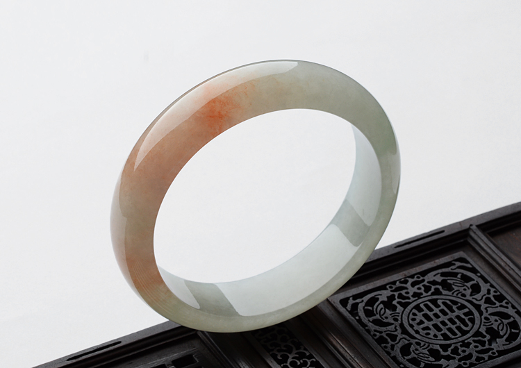 糯冰种晴水飘红翡手镯（58.4mm）