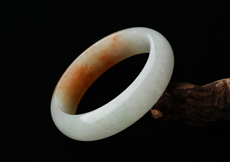 糯冰种晴水飘红翡手镯（60mm）