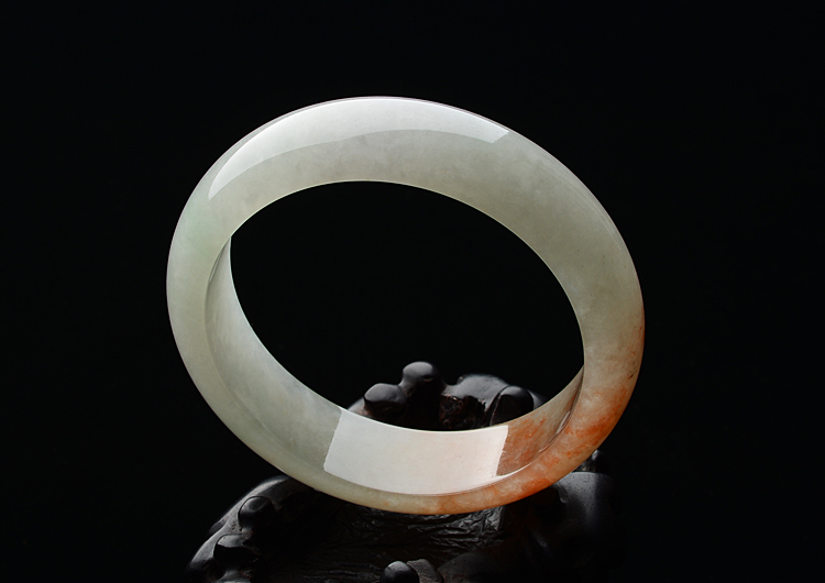 糯冰种晴水飘红翡手镯（60mm）