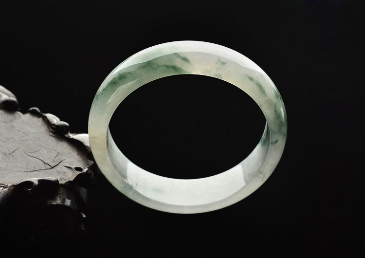 糯冰种飘花手镯(54.5mm)
