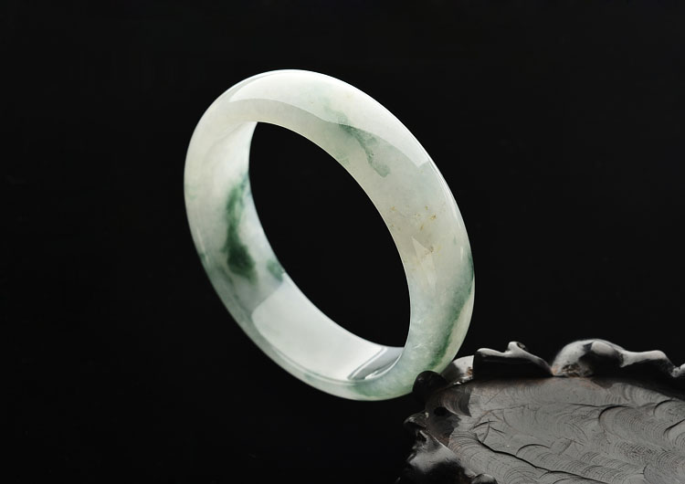 糯冰种飘花手镯(54.5mm)