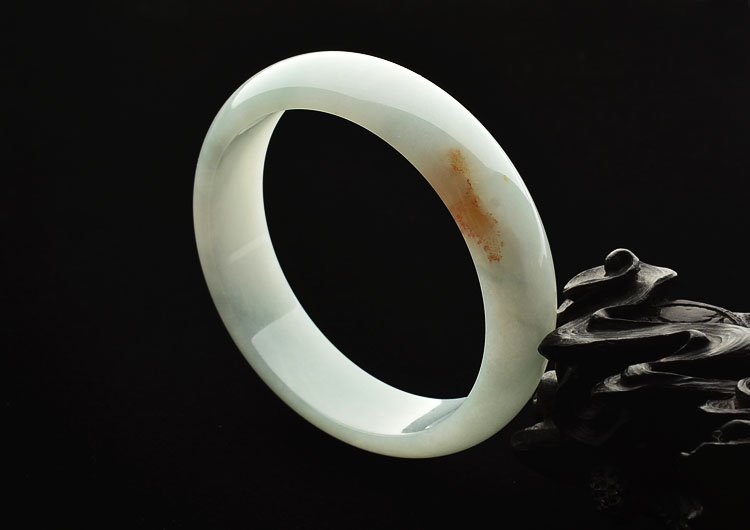 糯冰种晴水略带黄翡手镯(56.8mm)