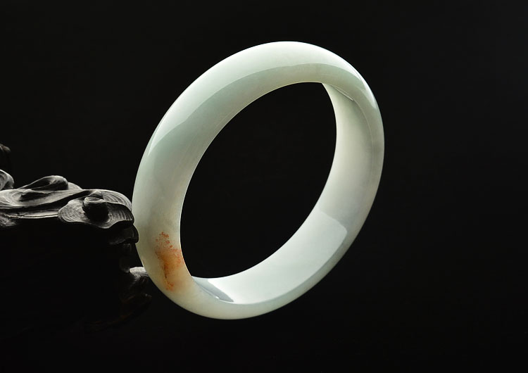 糯冰种晴水略带黄翡手镯(56.8mm)