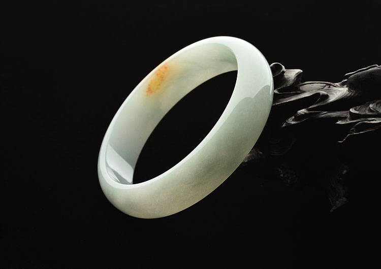 糯冰种晴水略带黄翡手镯(56.8mm)