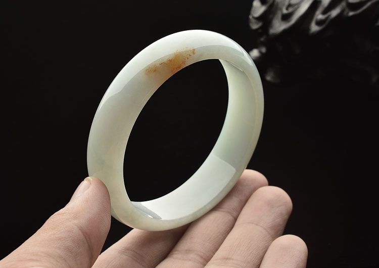 糯冰种晴水略带黄翡手镯(56.8mm)